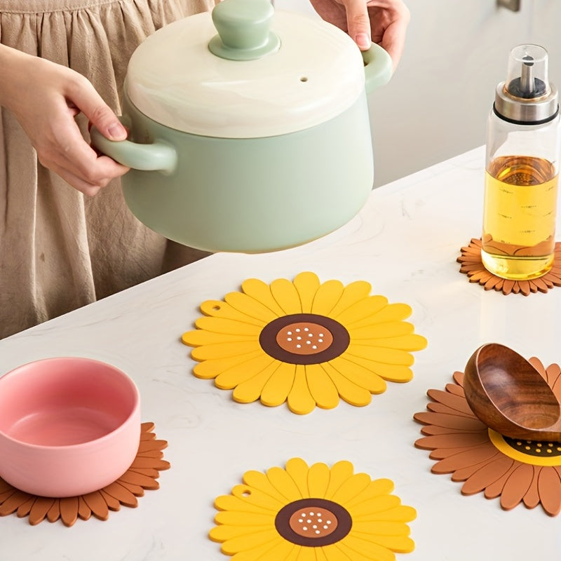 PVC Heat Resistant Sunflower Table Mat 7