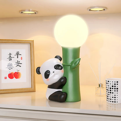 PandaBeam - Table Lamp with Panda Details and Warm Bamboo Illumination