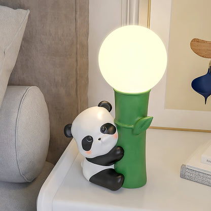 PandaBeam - Table Lamp with Panda Details and Warm Bamboo Illumination