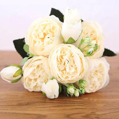 PeonyBliss | Elegant Lifelike Silk Floral Arrangement for Home Décor 3