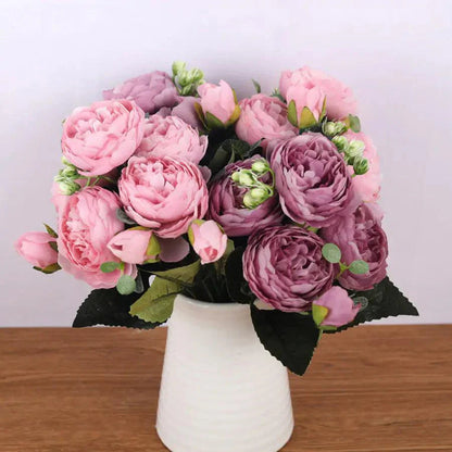 PeonyBliss | Elegant Lifelike Silk Floral Arrangement for Home Décor 8