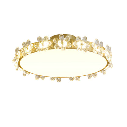 FloralCrystal - Ceiling Lamp with Crystal Petals and Subtle Light Spread
