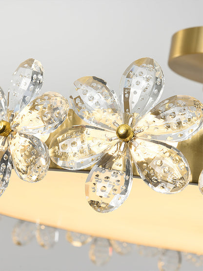 FloralCrystal - Ceiling Lamp with Crystal Petals and Subtle Light Spread