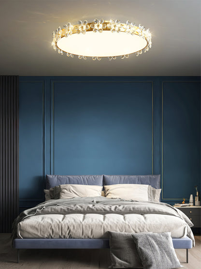 FloralCrystal - Ceiling Lamp with Crystal Petals and Subtle Light Spread