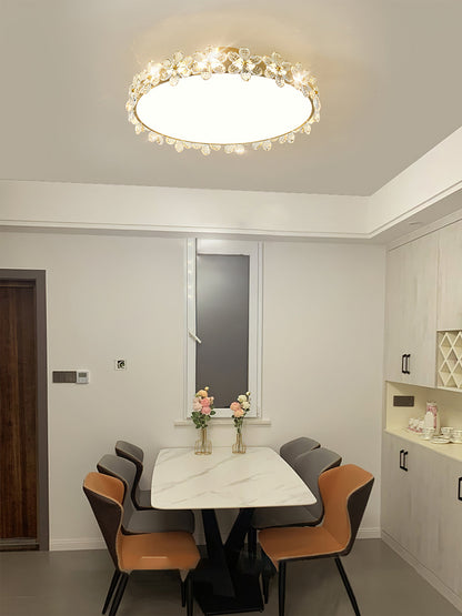 FloralCrystal - Ceiling Lamp with Crystal Petals and Subtle Light Spread