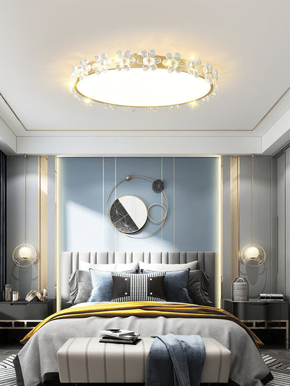 FloralCrystal - Ceiling Lamp with Crystal Petals and Subtle Light Spread