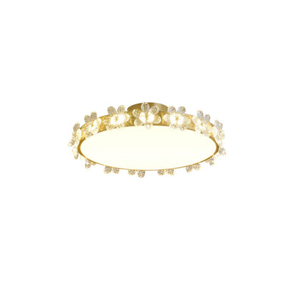 FloralCrystal - Ceiling Lamp with Crystal Petals and Subtle Light Spread