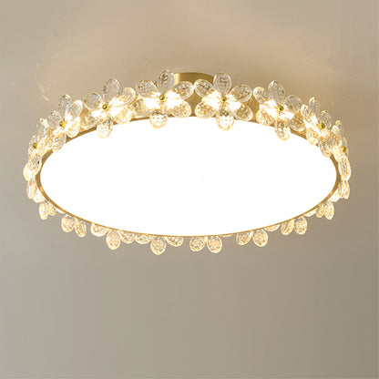 FloralCrystal - Ceiling Lamp with Crystal Petals and Subtle Light Spread
