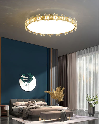 FloralCrystal - Ceiling Lamp with Crystal Petals and Subtle Light Spread