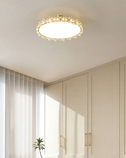 FloralCrystal - Ceiling Lamp with Crystal Petals and Subtle Light Spread