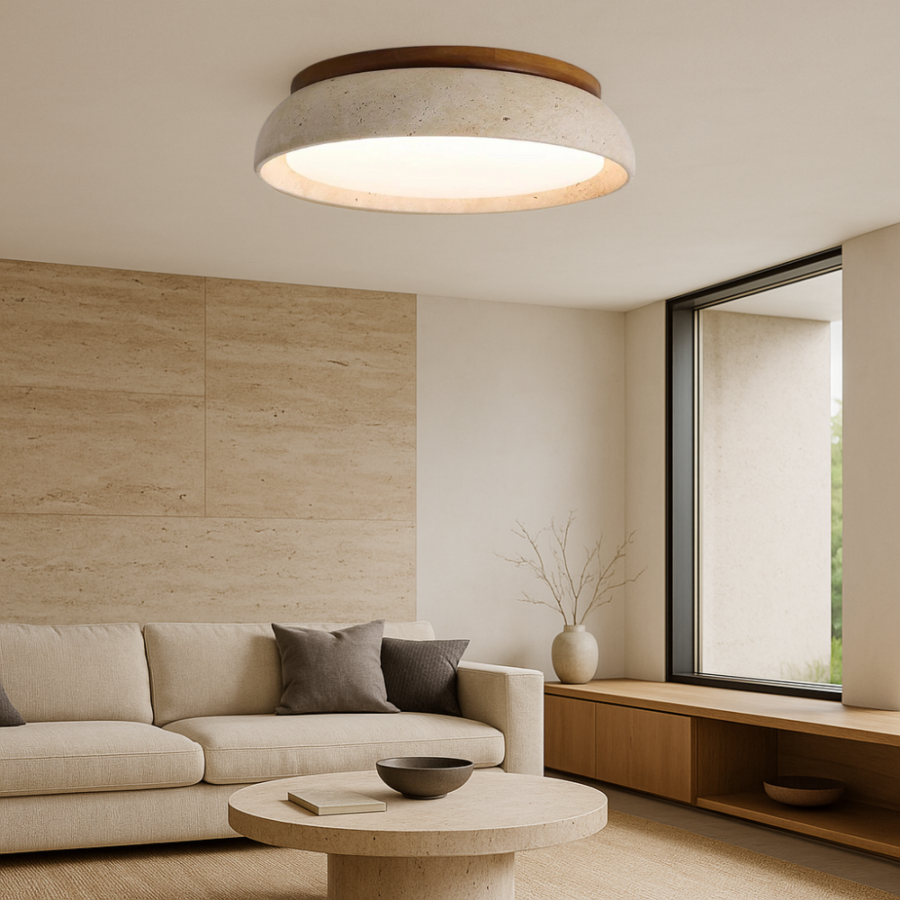 Piedra Travertine Ceiling Lamp 1
