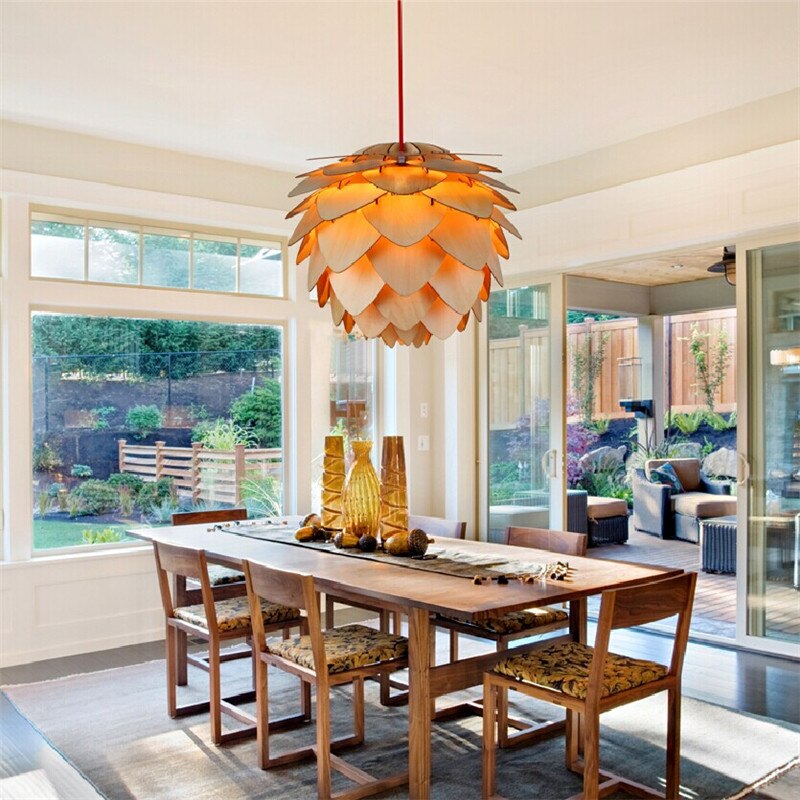 PineGlow | Rustic Elegant Wooden Kitchen Pendant Lighting Fixture 5