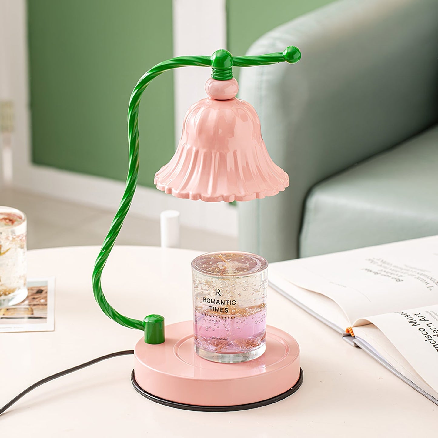 BloomAura – Lampada da Tavolo in Vetro Rosa Incantevole