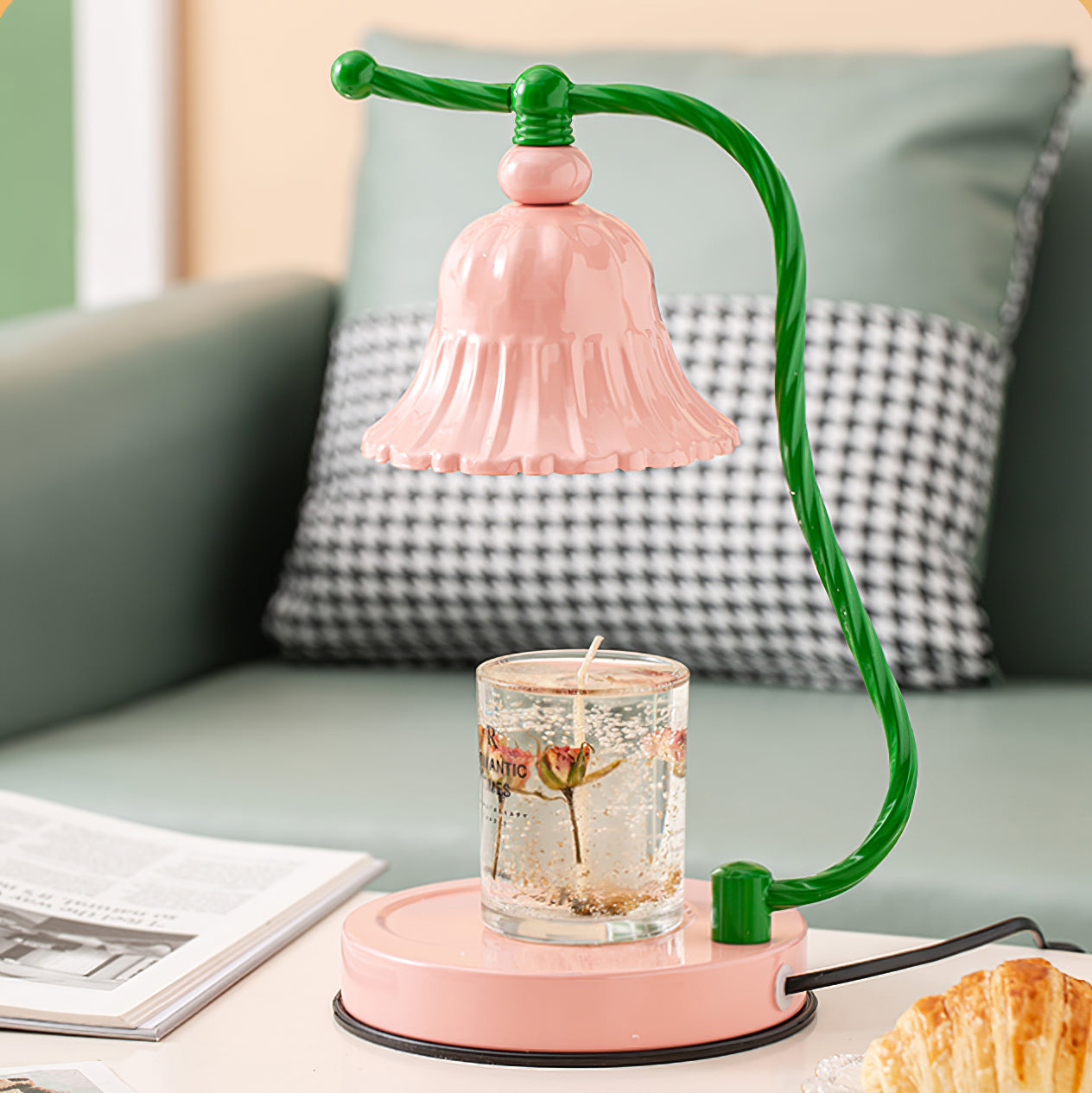 BloomAura – Lampada da Tavolo in Vetro Rosa Incantevole