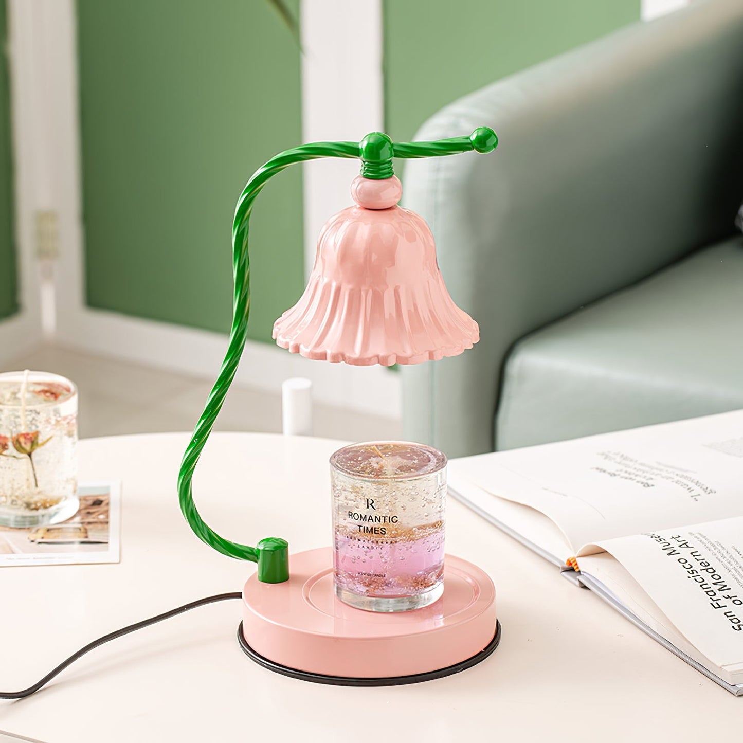 BloomAura – Lampada da Tavolo in Vetro Rosa Incantevole