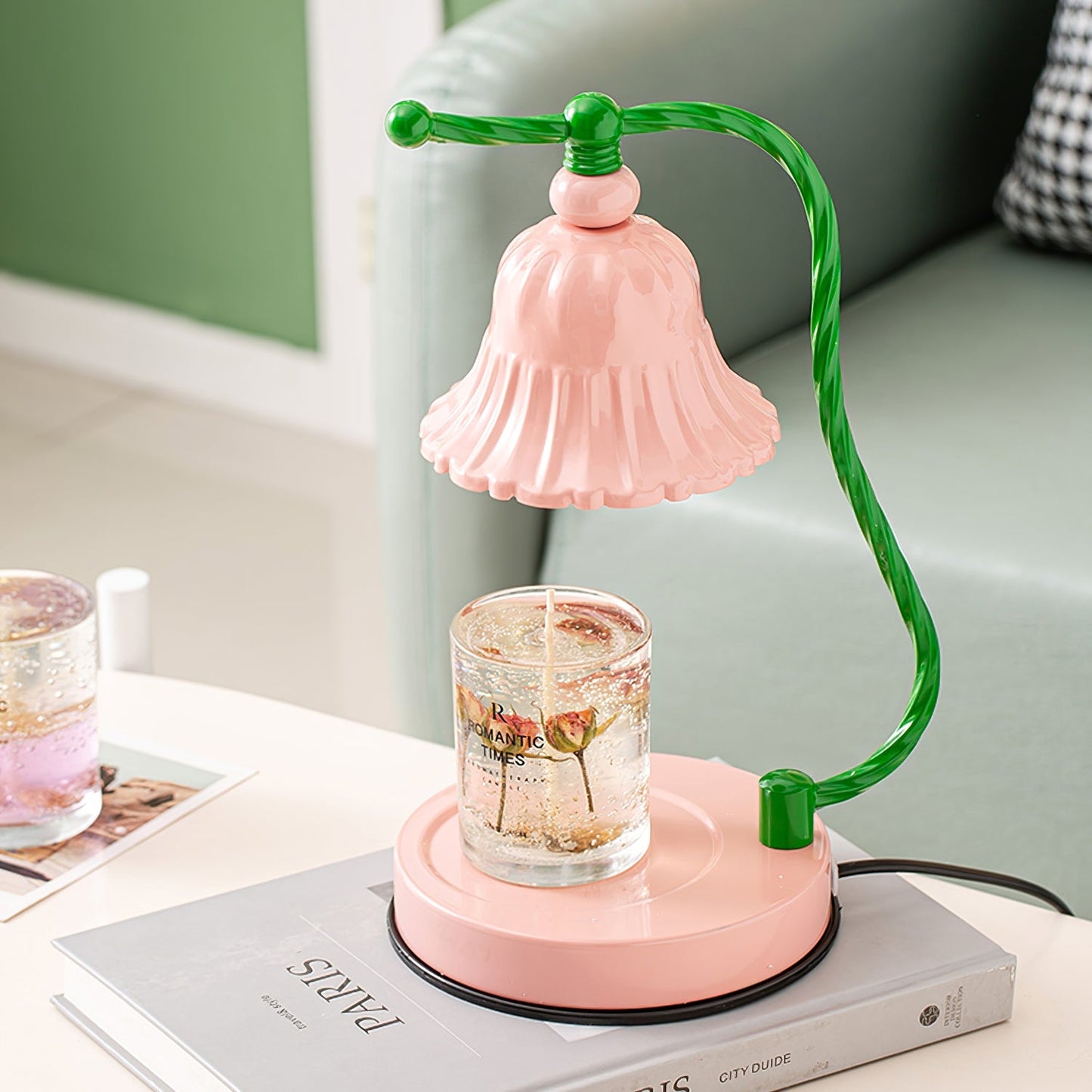 BloomAura – Lampada da Tavolo in Vetro Rosa Incantevole