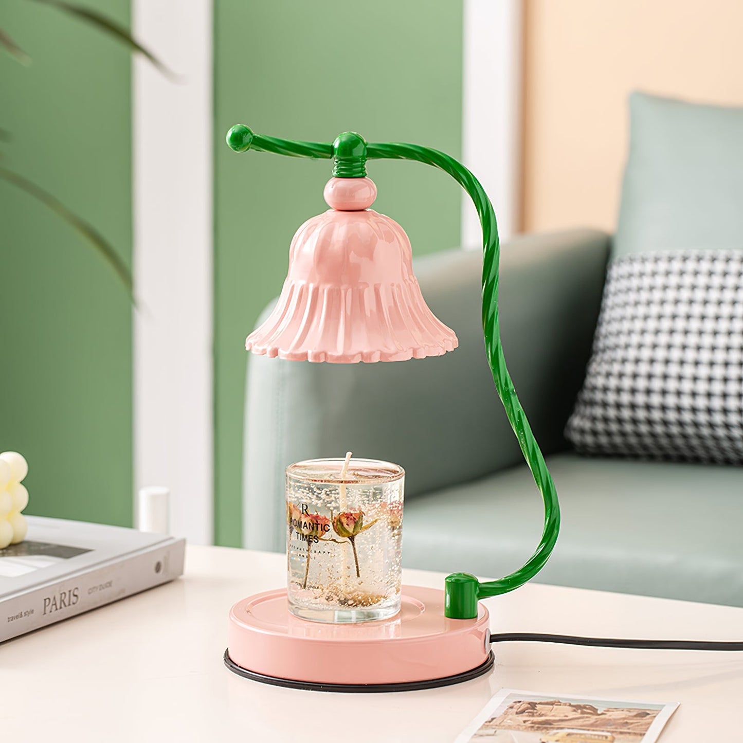 BloomAura – Lampada da Tavolo in Vetro Rosa Incantevole