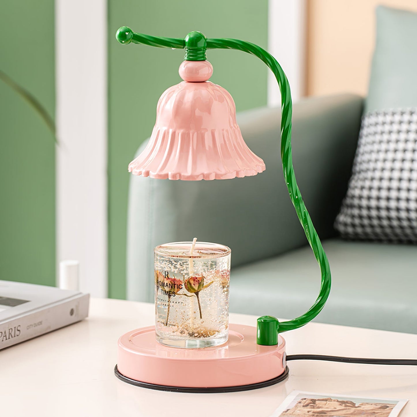 BloomAura – Lampada da Tavolo in Vetro Rosa Incantevole