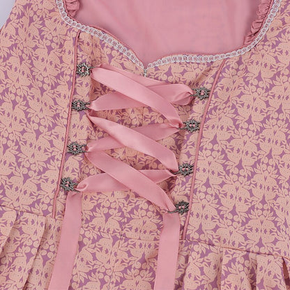 Pink dirndl dress – Oktoberfest | With embroidered apron and blouse for a feminine traditional look 5