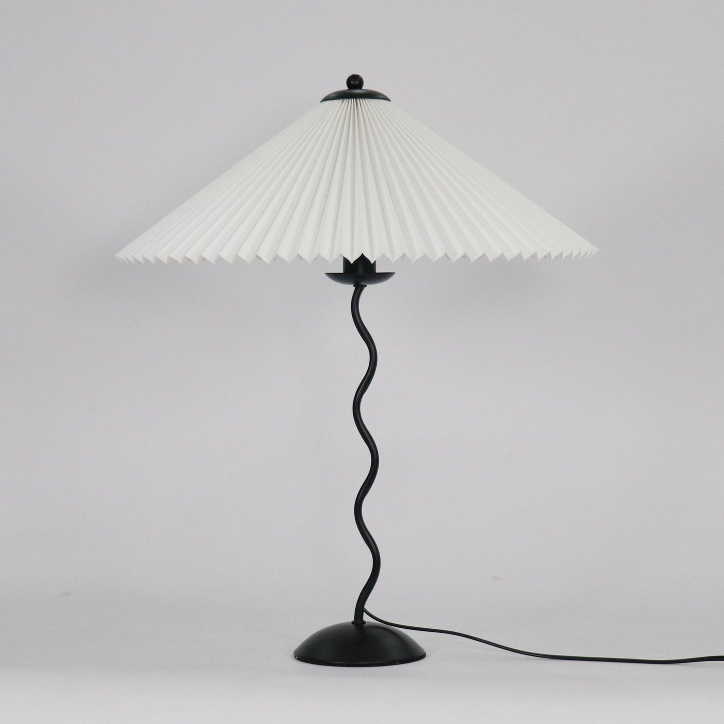 LuxeFold - Table Lamp with Premium Pleated Shade and Wooden Accent
