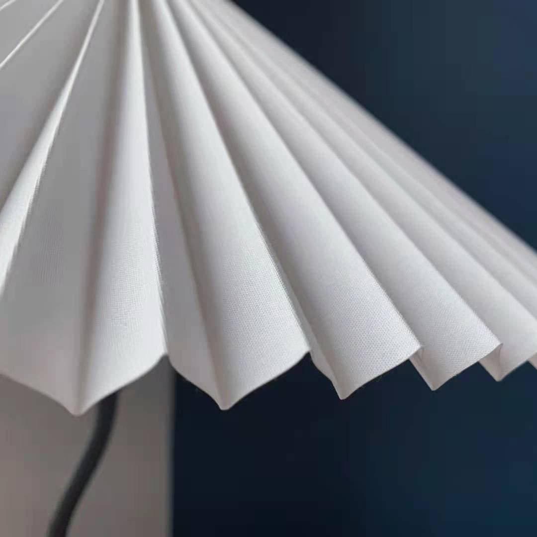 LuxeFold - Table Lamp with Premium Pleated Shade and Wooden Accent