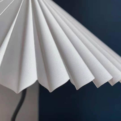 LuxeFold - Table Lamp with Premium Pleated Shade and Wooden Accent