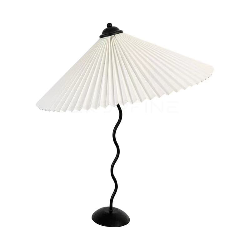 LuxeFold - Table Lamp with Premium Pleated Shade and Wooden Accent