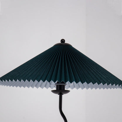 LuxeFold - Table Lamp with Premium Pleated Shade and Wooden Accent