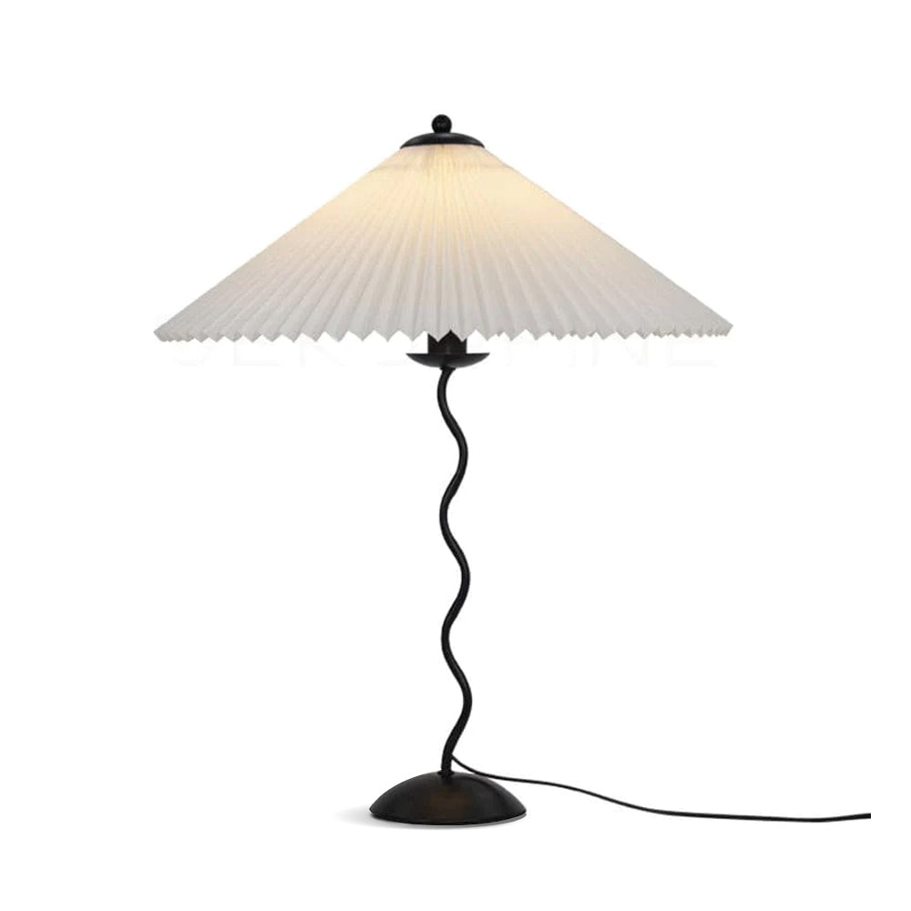 LuxeFold - Table Lamp with Premium Pleated Shade and Wooden Accent