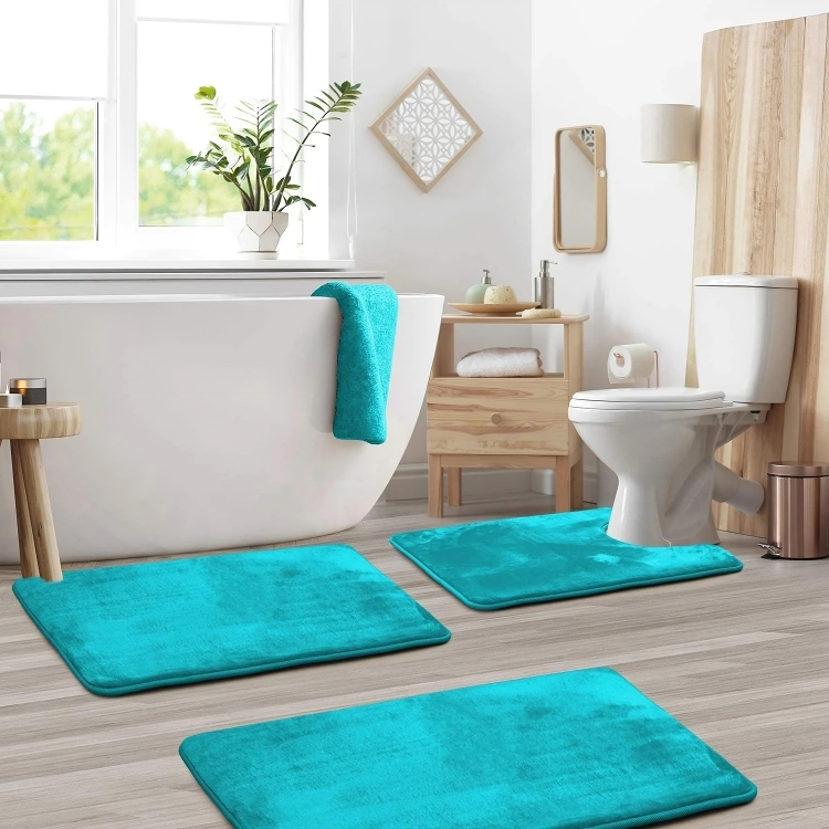 PlushWave | Cozy Quick-Dry Memory Foam Bathroom Mat Set 2
