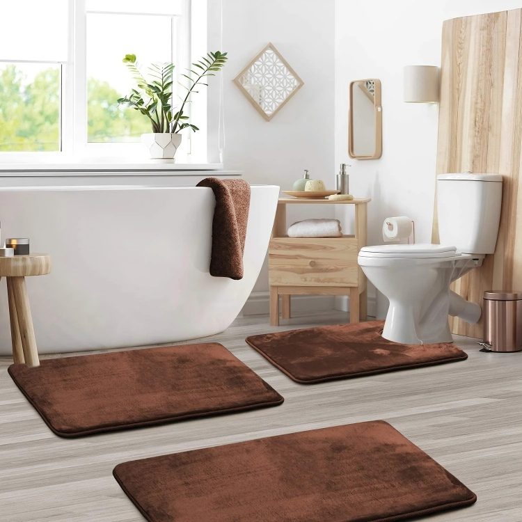 PlushWave | Cozy Quick-Dry Memory Foam Bathroom Mat Set 3