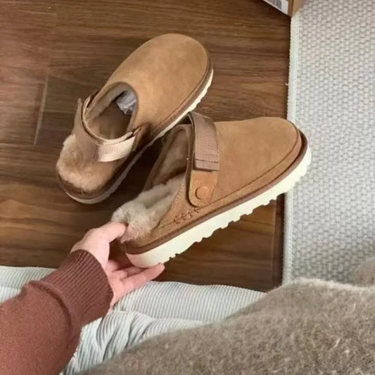 Plush Winter Women's Slippers - Elegant Large Size 43 Casual House Flats with Non-Slip Sole 3