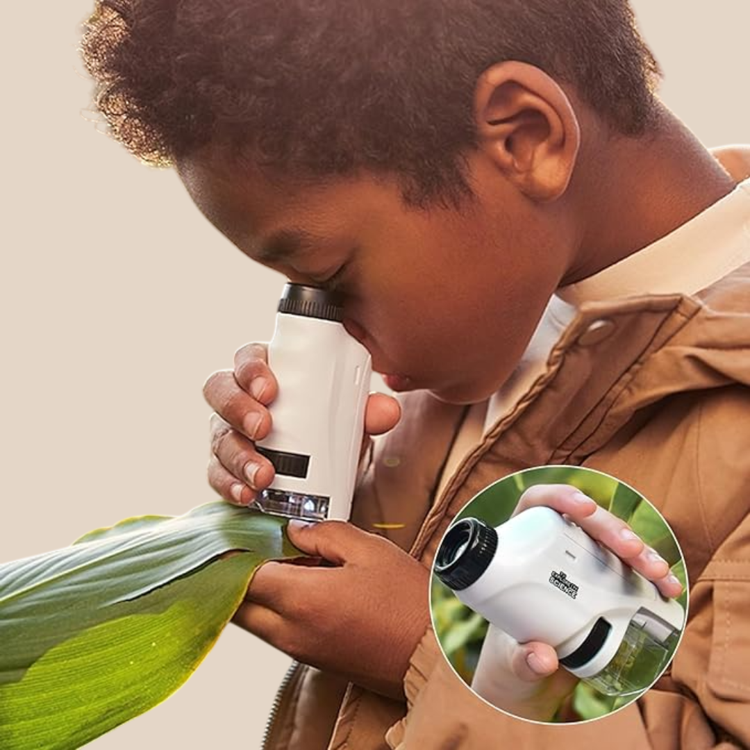 Portable Mini Microscope with 60x-120x Magnification and LED Light – Educational Science Toy for Kids 1