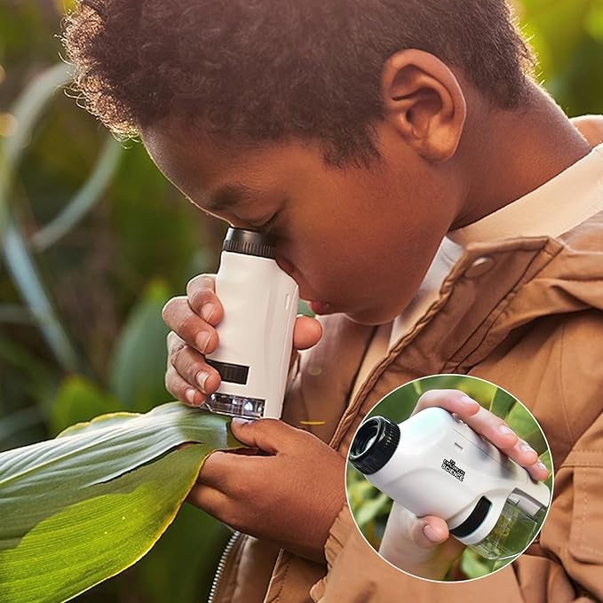 Portable Mini Microscope with 60x-120x Magnification and LED Light – Educational Science Toy for Kids 2