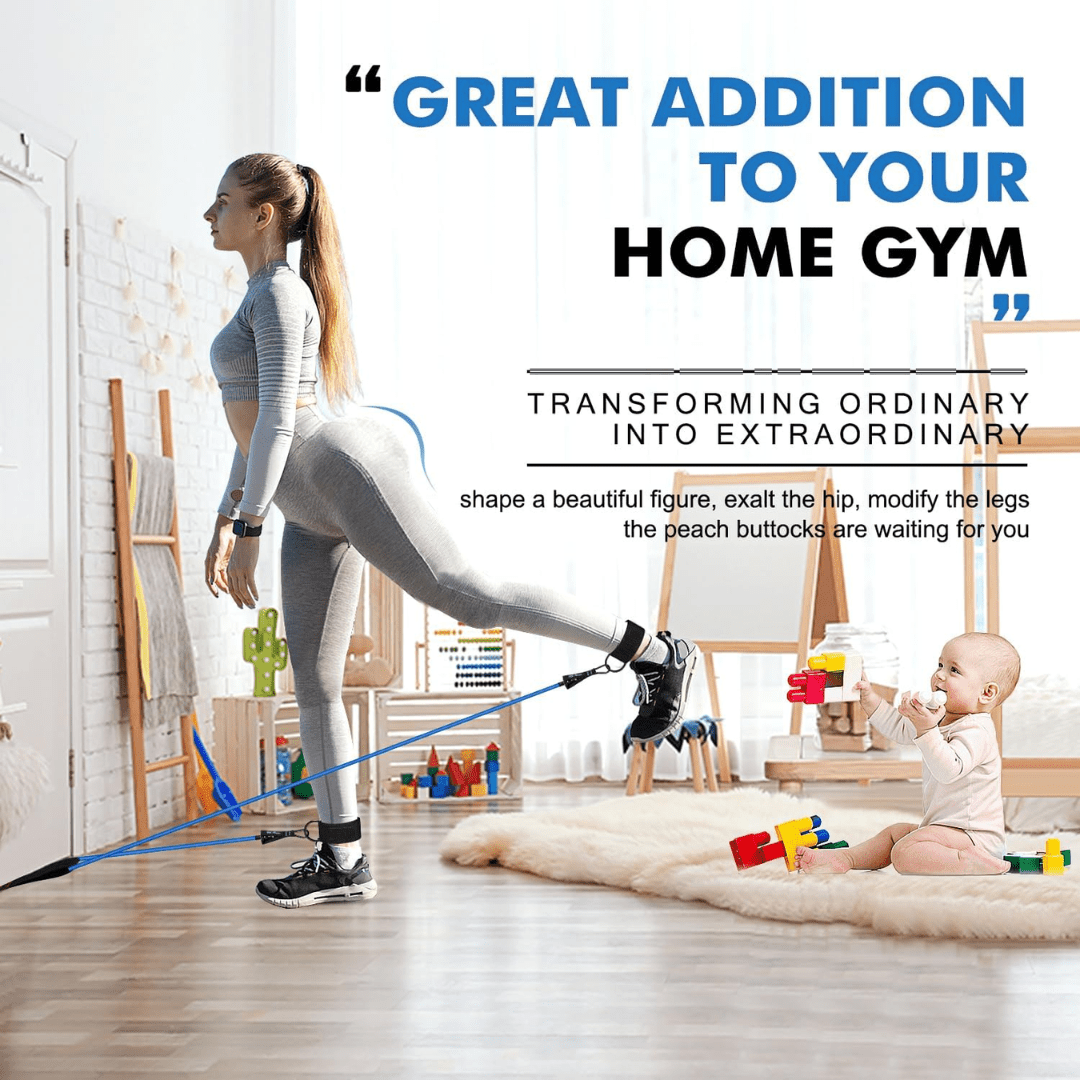 PowerFlex Resistance Bands – Resistance band set for full body training & rehabilitation with handles, ankle straps & door anchor 1