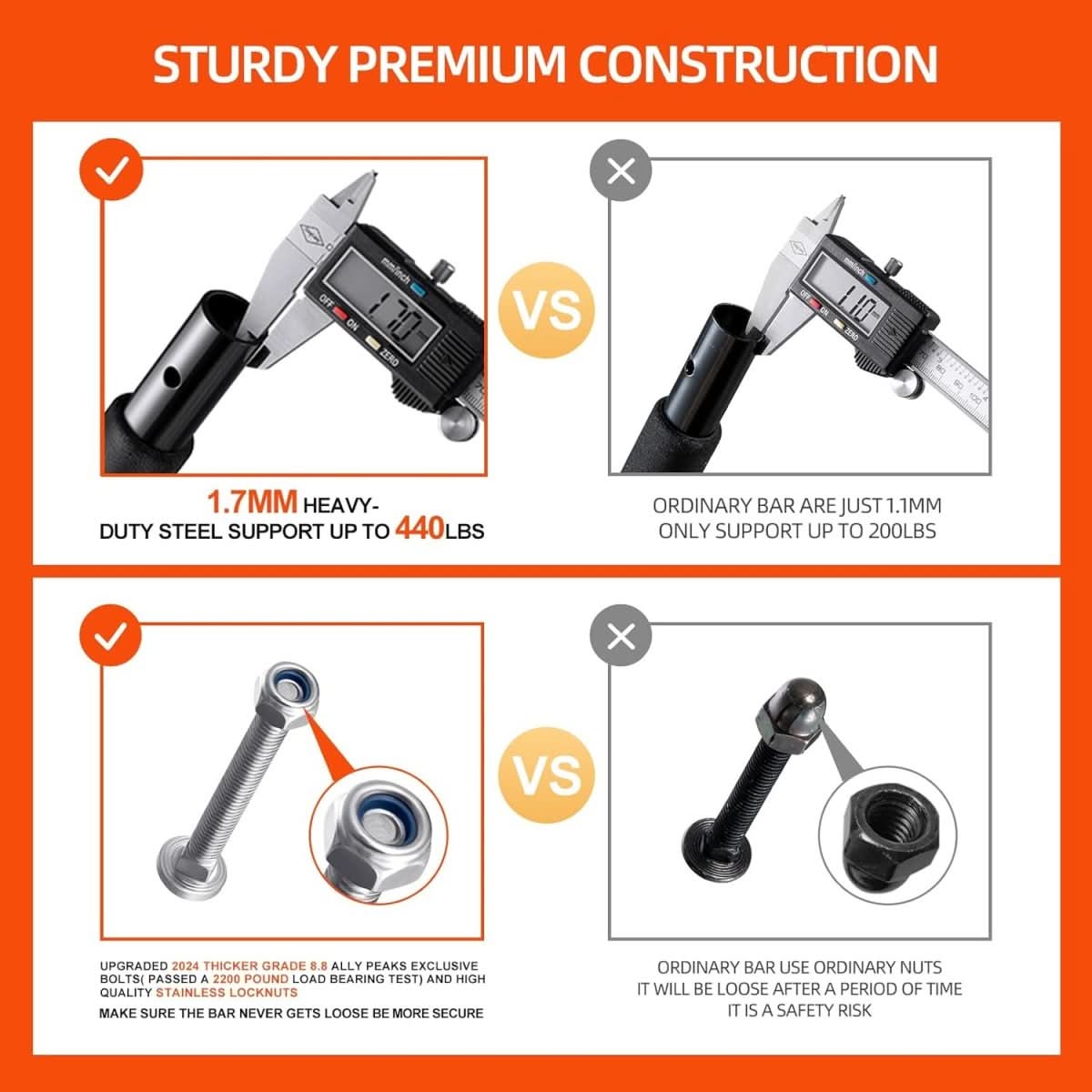 PowerGrip pull-up bar – steel pull-up bar for door frames with a load capacity of 200 kg 4