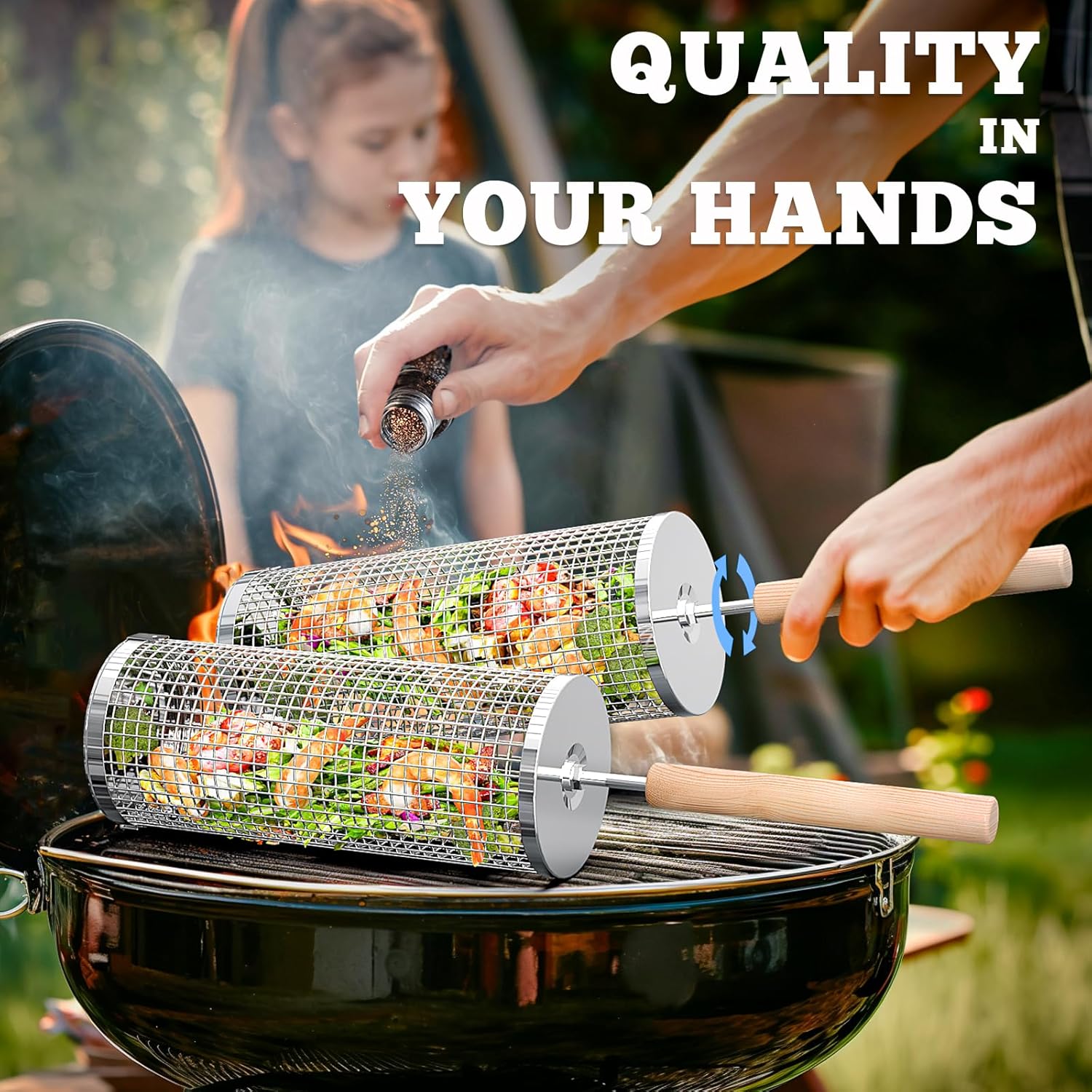 Premium Grill Baskets | Stainless Steel BBQ Tool for Outdoor Cooking 1