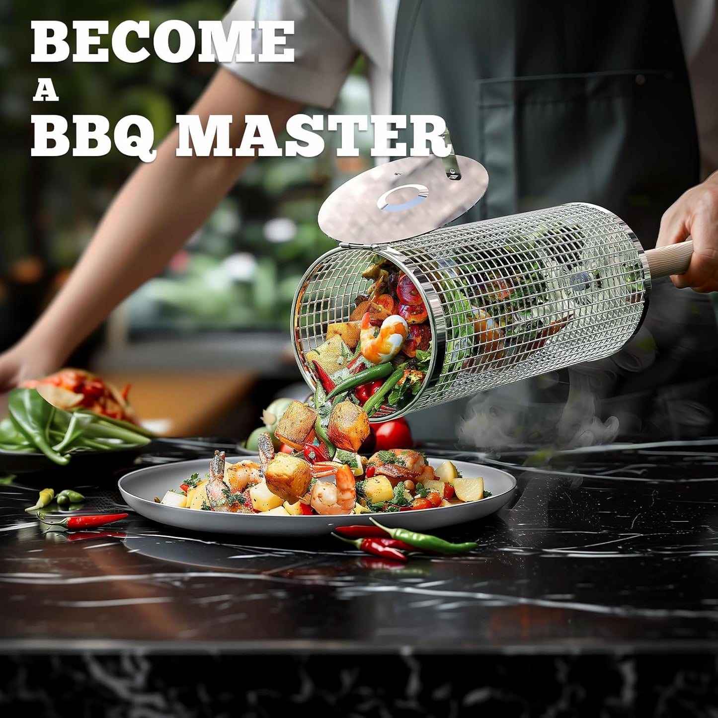 Premium Grill Baskets | Stainless Steel BBQ Tool for Outdoor Cooking 2