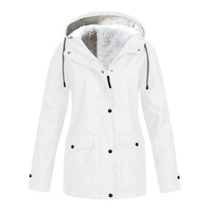 DrizzleGlow | Trendy Waterproof Jacket with Cozy Fleece