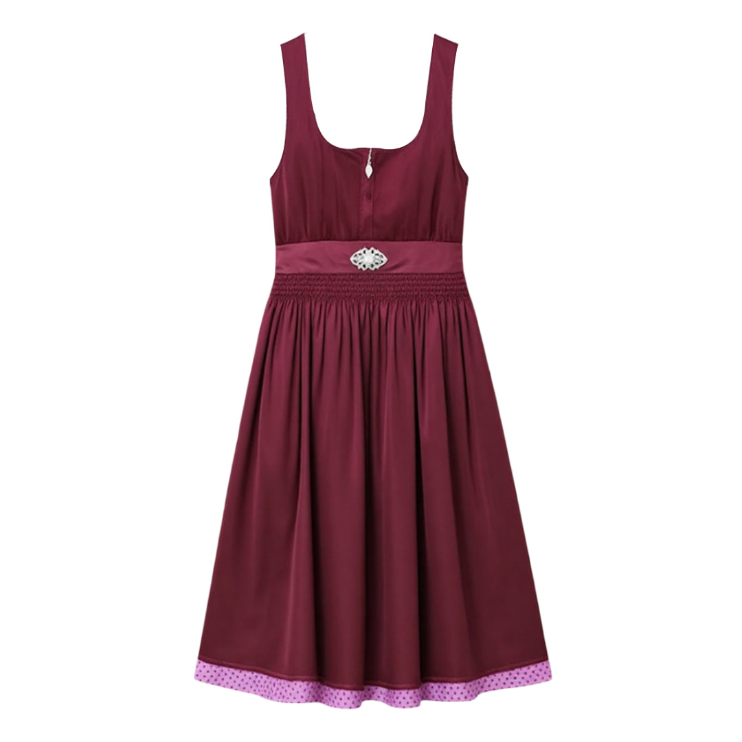 Purple dirndl dress with apron – Oktoberfest | Elegant traditional dress for a feminine look 3