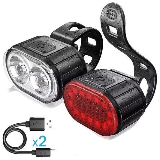 Rechargeable Bike Lights with USB Charging and IPX4 Waterproof – Super Bright Bicycle Lights for Day & Night Safety 0