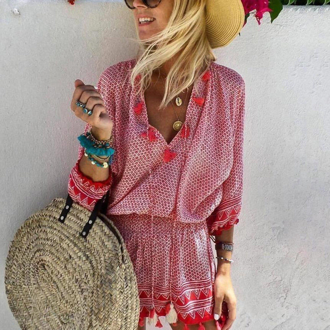 Variant image for Women's Summer Dress Red Size M Polyester-1