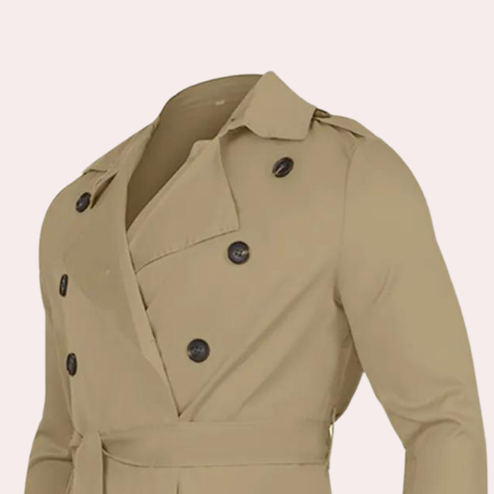 Rens | Water-repellent autumn trench coat for men with extra-long cut 3