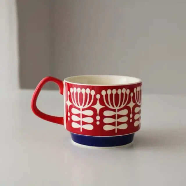 RetroCeramica | Unique Stylish Mid-Century Ceramic Coffee Mugs Set 4