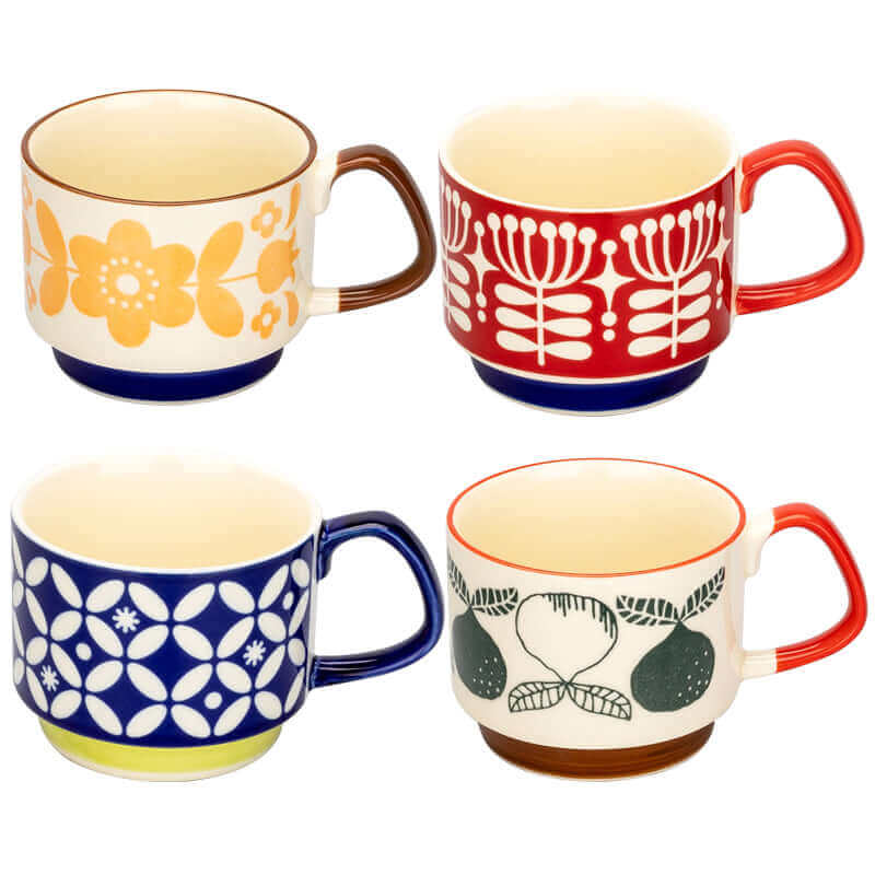 RetroCeramica | Unique Stylish Mid-Century Ceramic Coffee Mugs Set 9