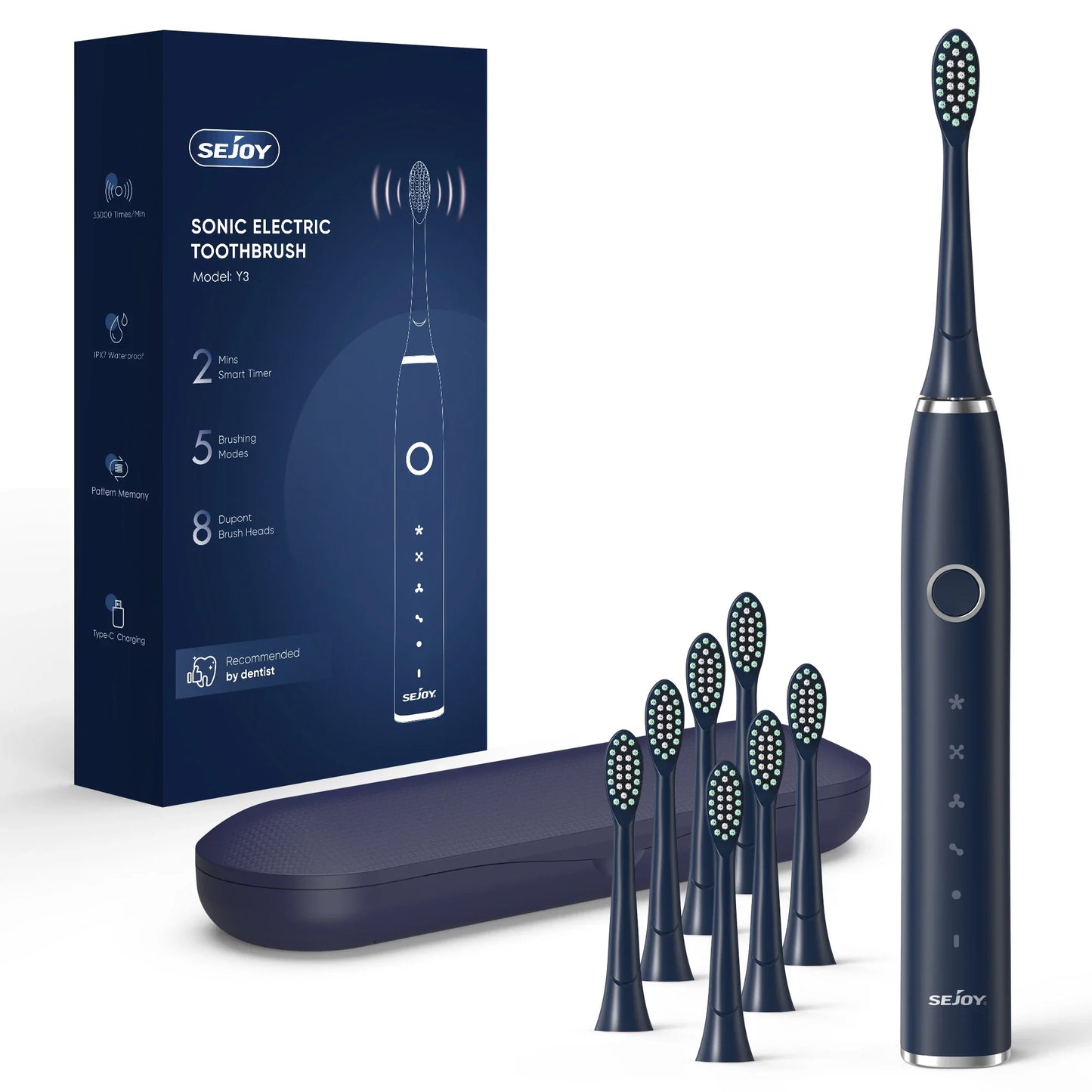 FreshSonic - 5-Mode Electric Toothbrush with Whitening & Travel Case