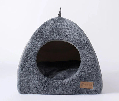 Variant image for Triangelnest - Luxurious Velvet Cat House Indoor for Ultimate Comfort-1