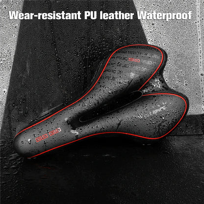 Gel Comfort Bicycle Saddle – Most Comfortable Bike Seat for Road and MTB, Lightweight PU Leather, Gel + Foam Filling, 27cm x 16cm-3