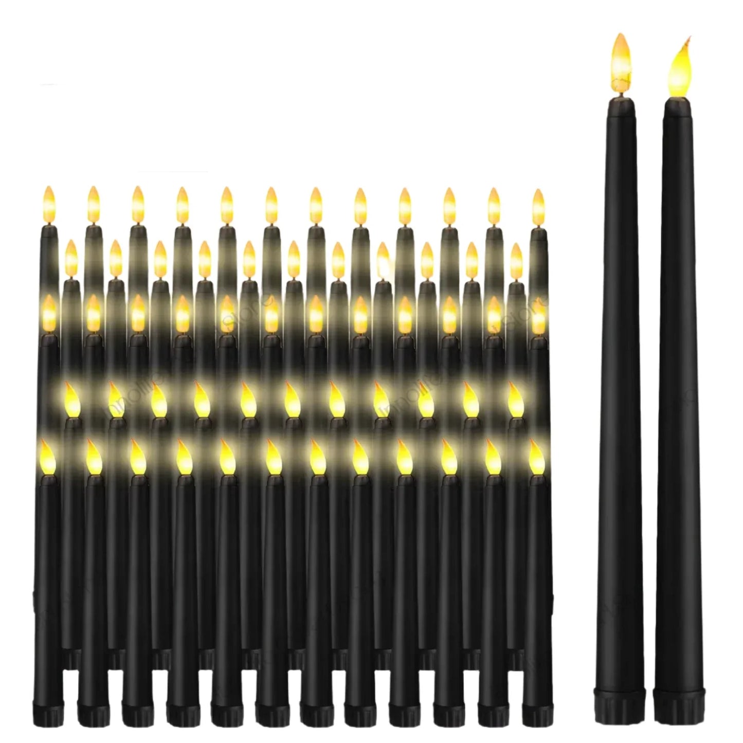 GloomLight – LED-Stabkerzen in Schwarz für Halloween und Hochzeiten