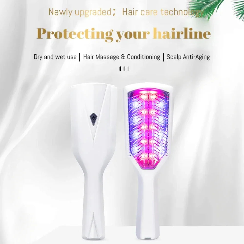 RelaxGlow – Peigne de massage LED infrarouge pour la thérapie des cheveux et de la tête